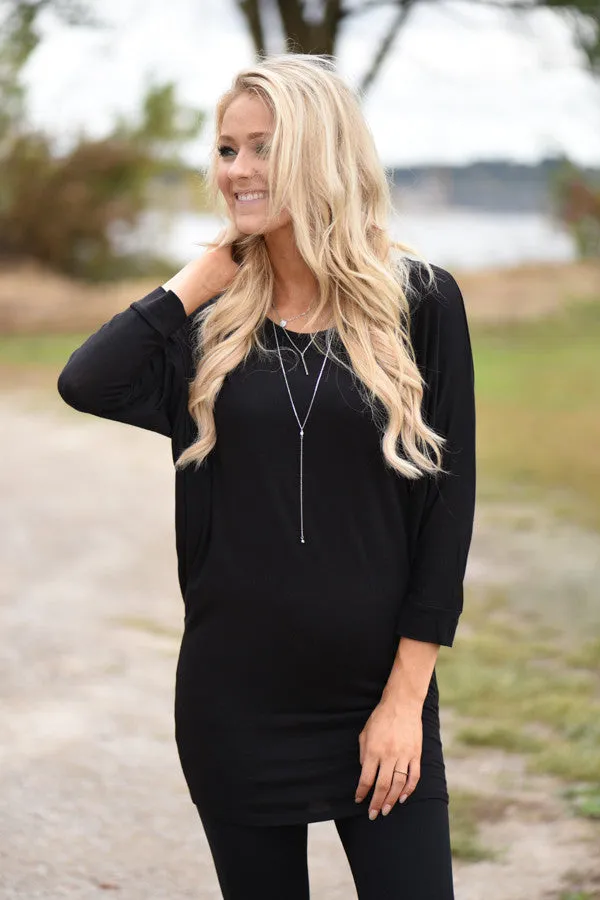 Essential Dolman Top - Black