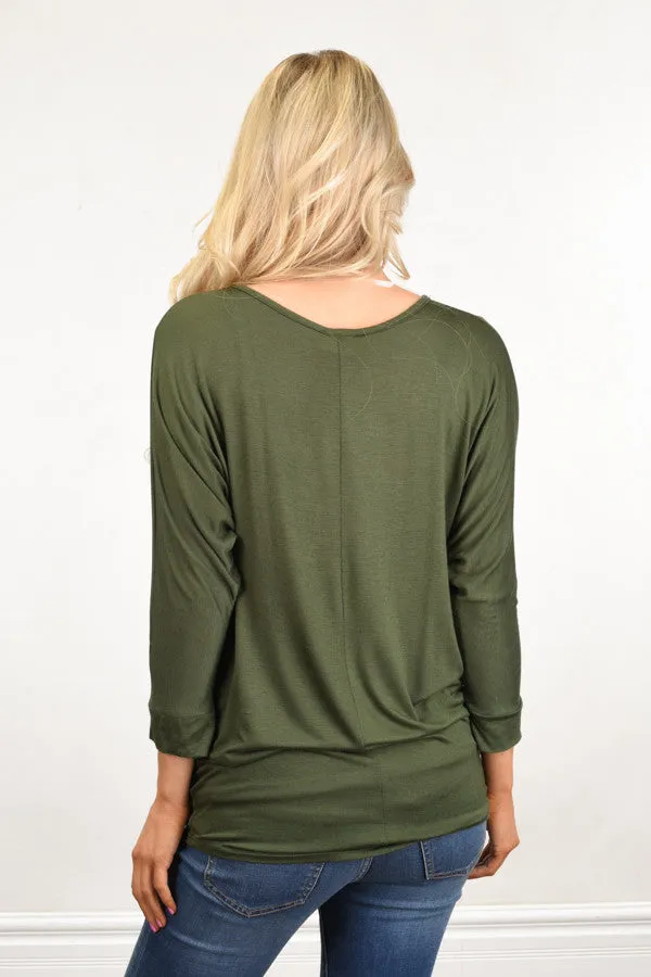 Essential Dolman Top ~ Olive