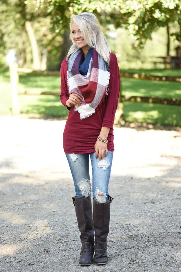 Essential Dolman Top - Wine