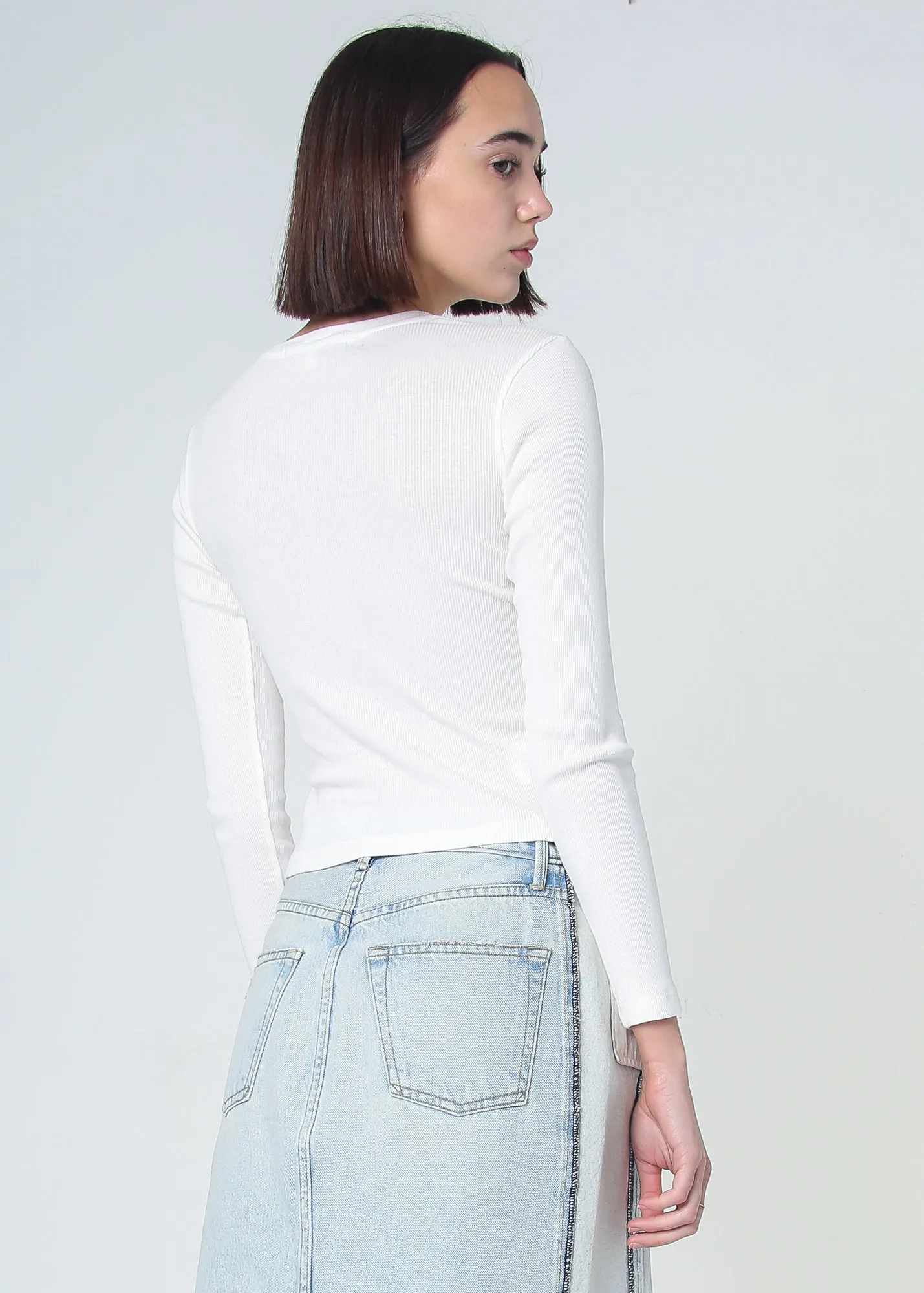 Essential Ribbed Long Sleeve Crop Top