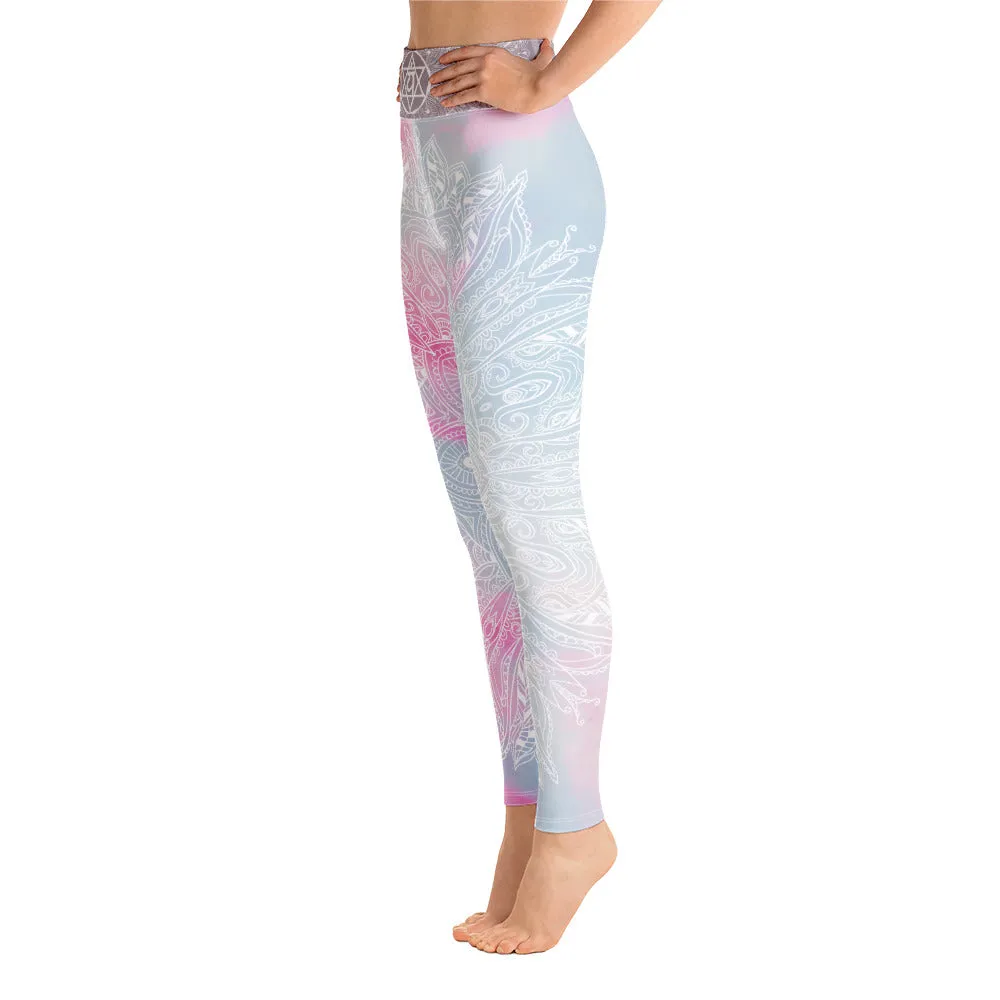Ethereal Heart Chakra Mandala Leggings by Goddess Swag