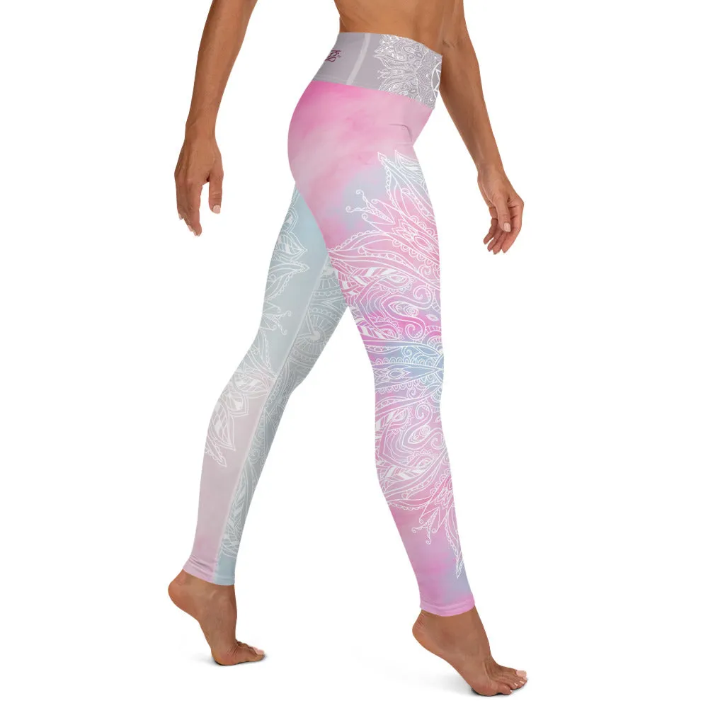 Ethereal Heart Chakra Mandala Leggings by Goddess Swag