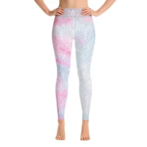 Ethereal Heart Chakra Mandala Leggings by Goddess Swag