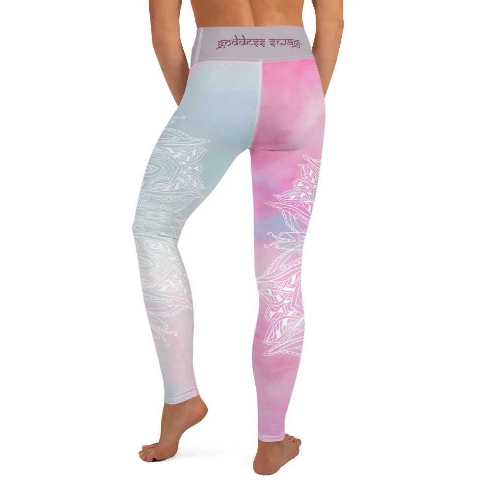 Ethereal Heart Chakra Mandala Leggings by Goddess Swag