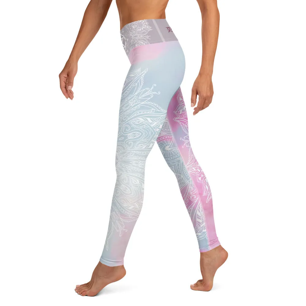 Ethereal Heart Chakra Mandala Leggings by Goddess Swag