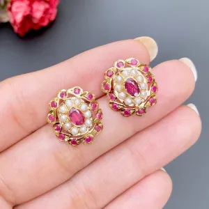 Evergreen Pearl Ruby Tops in 22K Gold GER 051