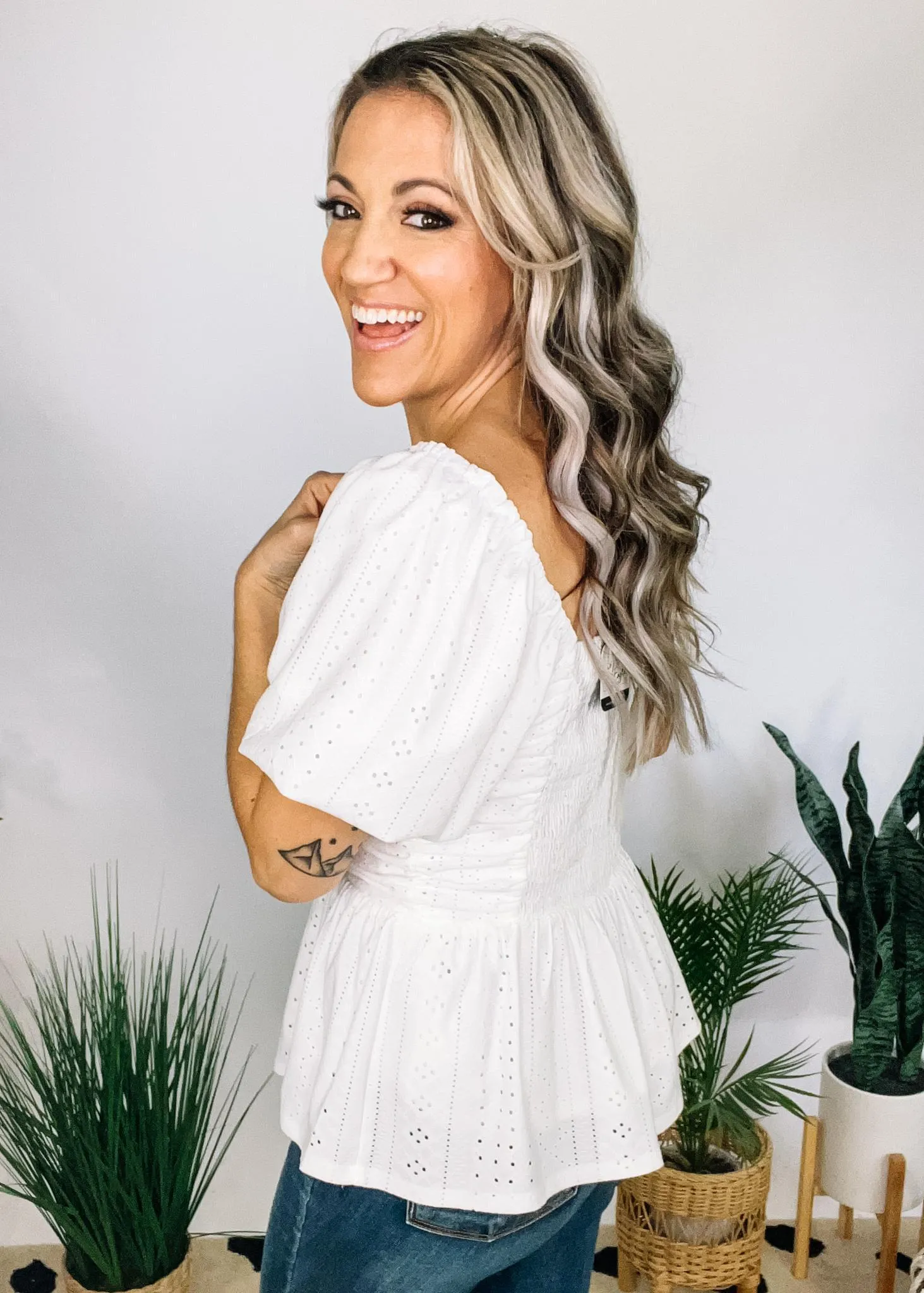 Eyelet Babydoll Top