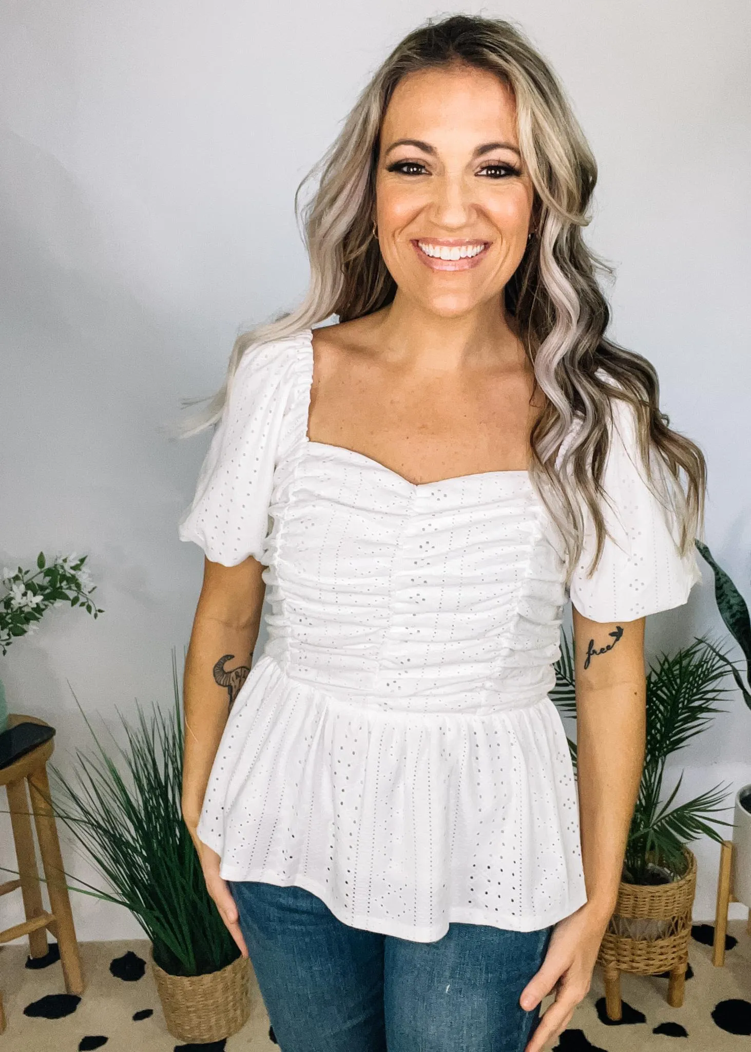 Eyelet Babydoll Top