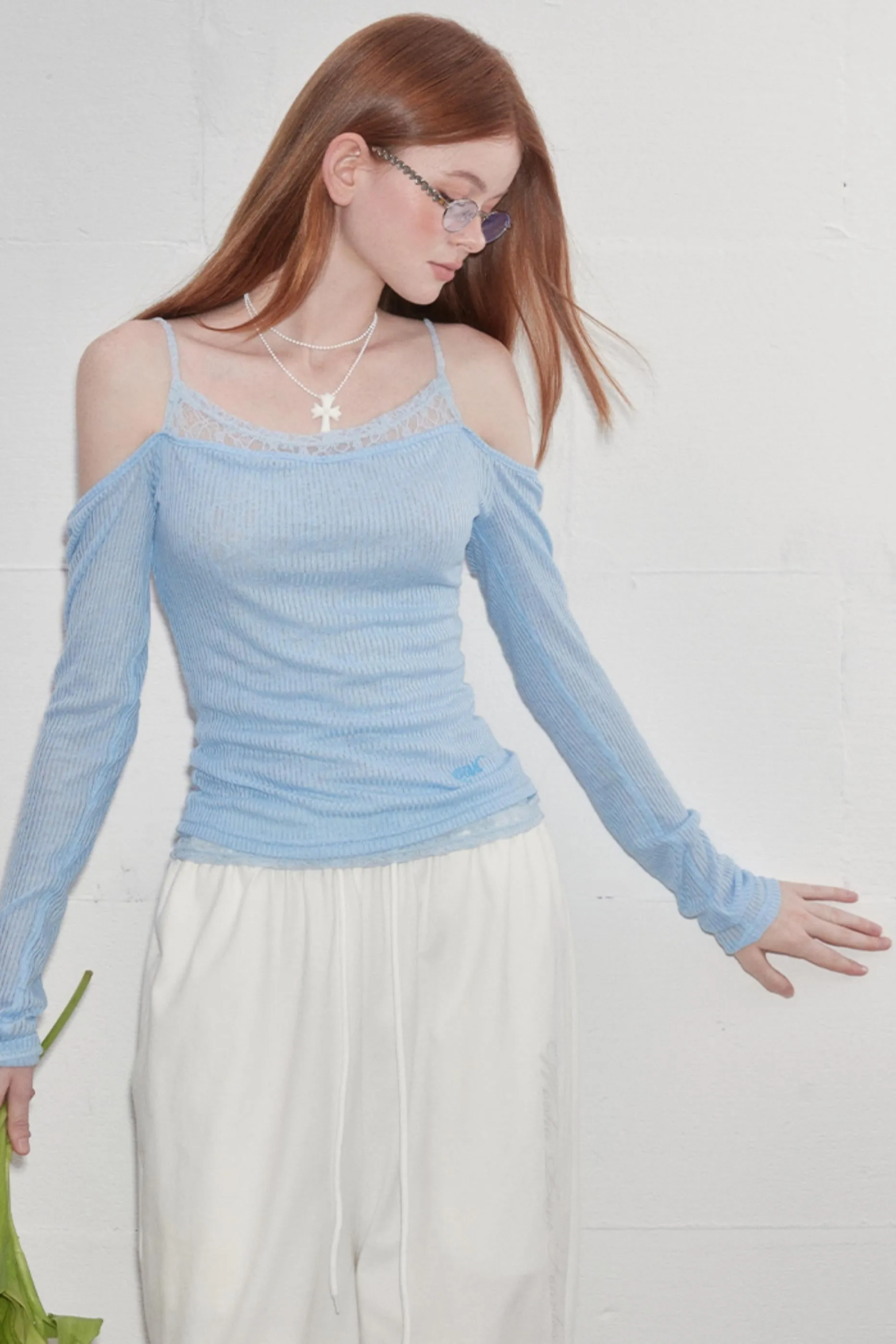 Fake Layered Lace Top