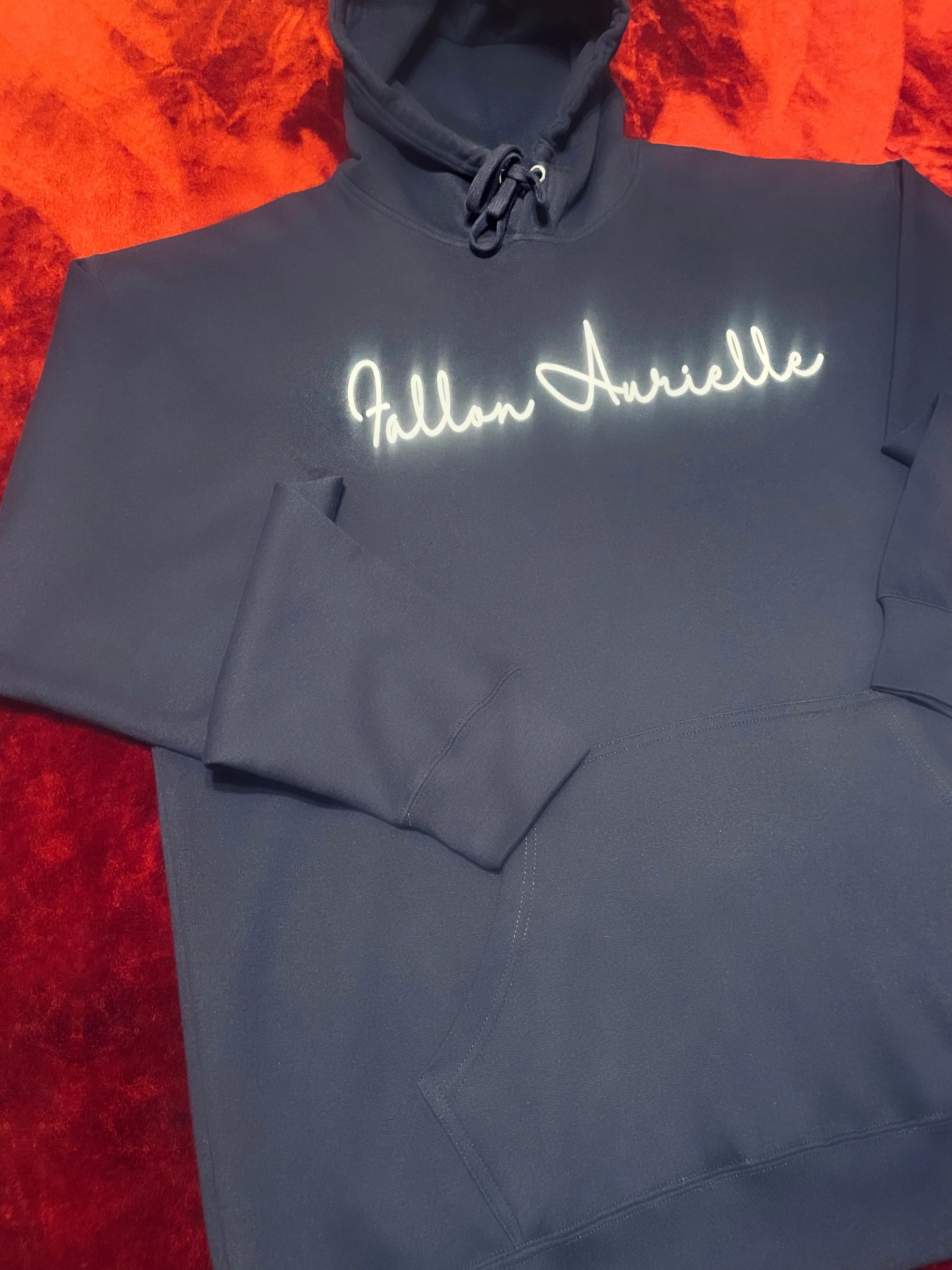 Fallon Aurielle Unisex Signature Classic Hoodie (Navy Blue & White)