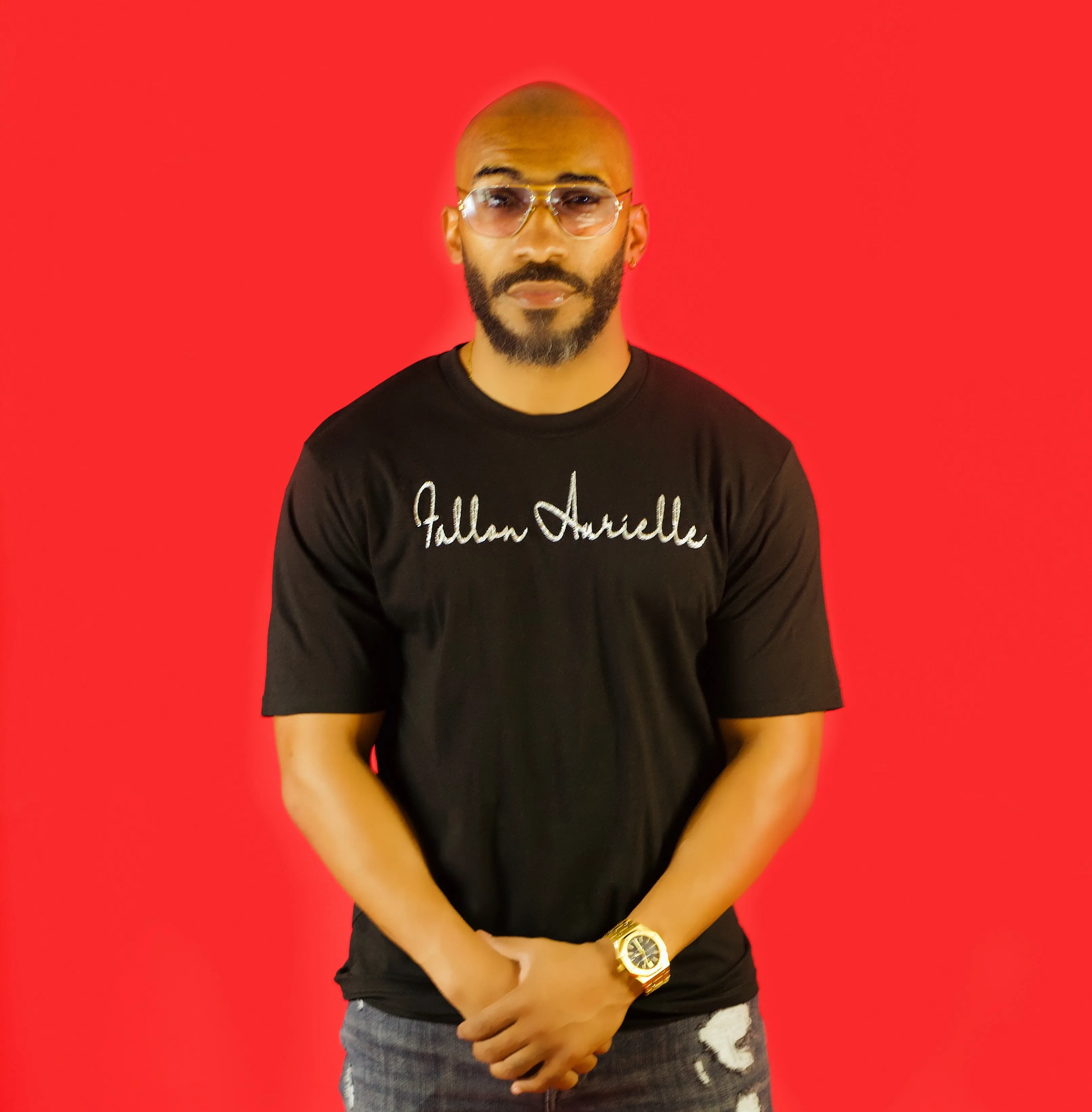 Fallon Aurielle Unisex Signature Classic T-Shirt (Black & Silver)
