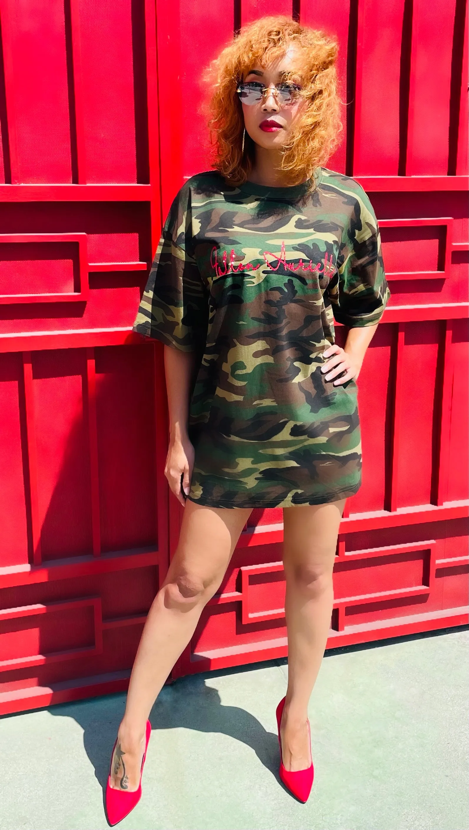 Fallon Aurielle Unisex Signature Classic T-Shirt (Camo & Red)