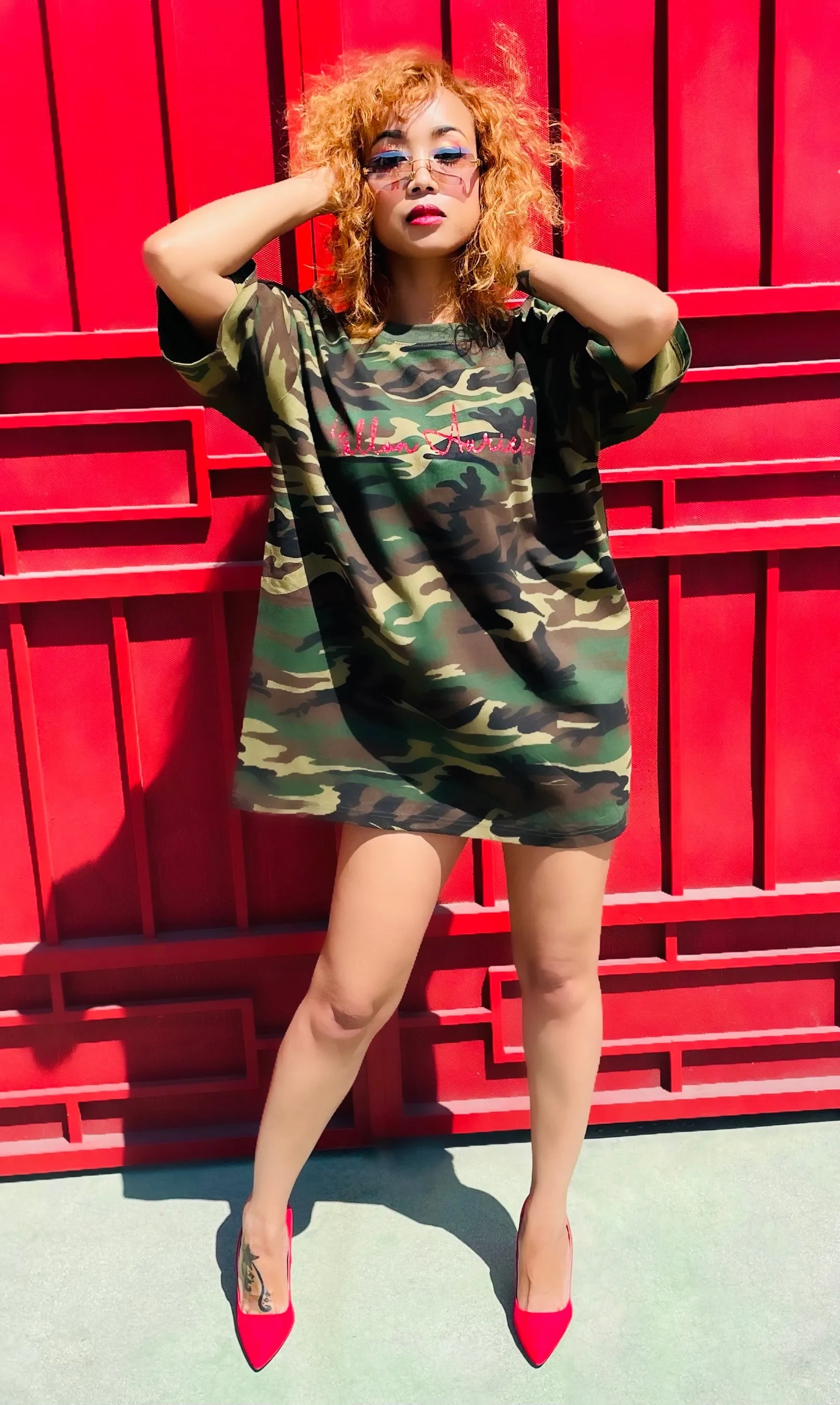 Fallon Aurielle Unisex Signature Classic T-Shirt (Camo & Red)