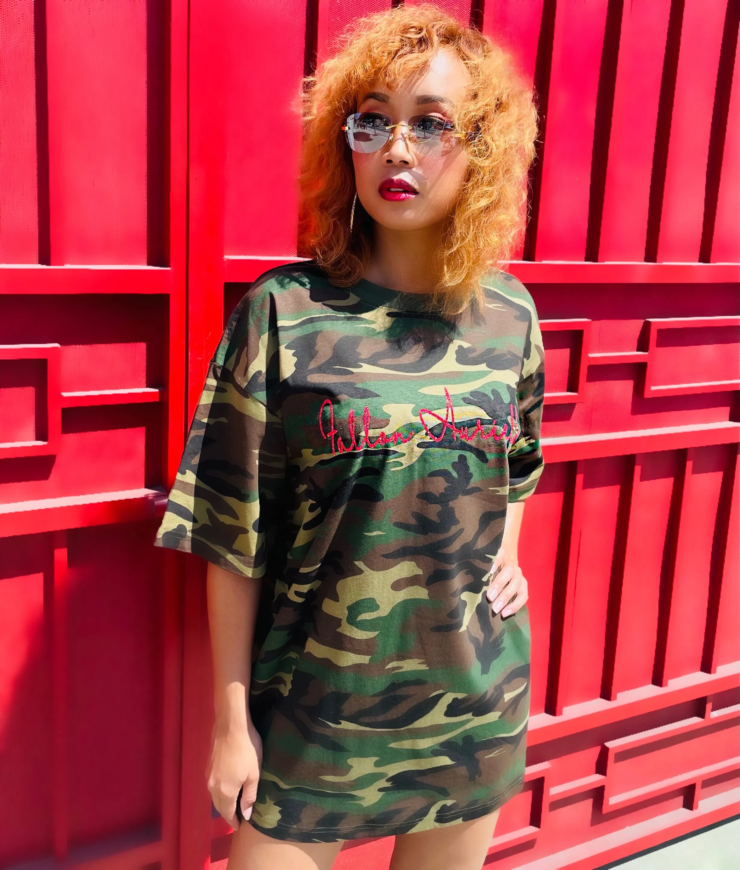 Fallon Aurielle Unisex Signature Classic T-Shirt (Camo & Red)