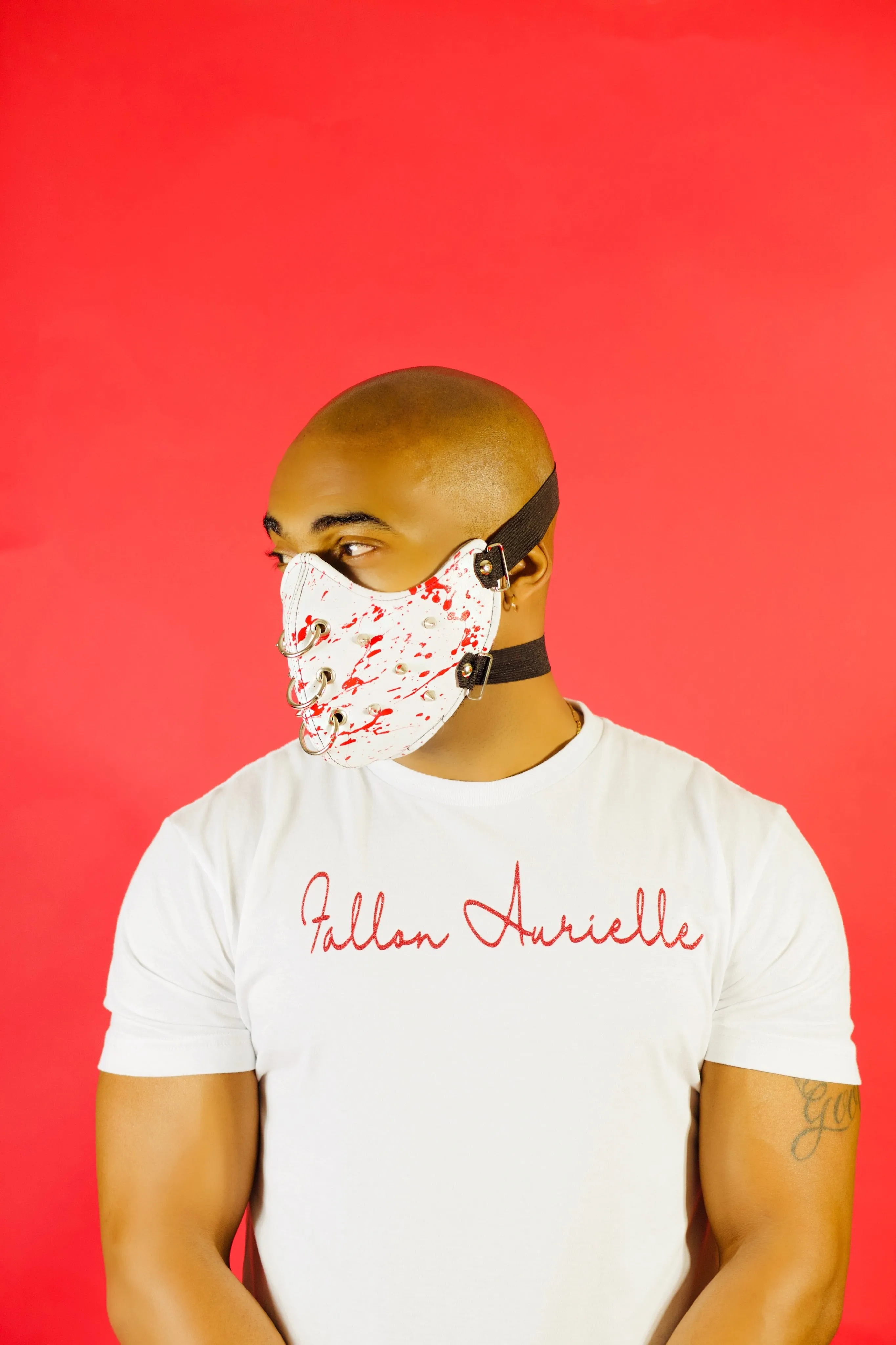 Fallon Aurielle Unisex Signature Classic T-Shirt (White & Red)