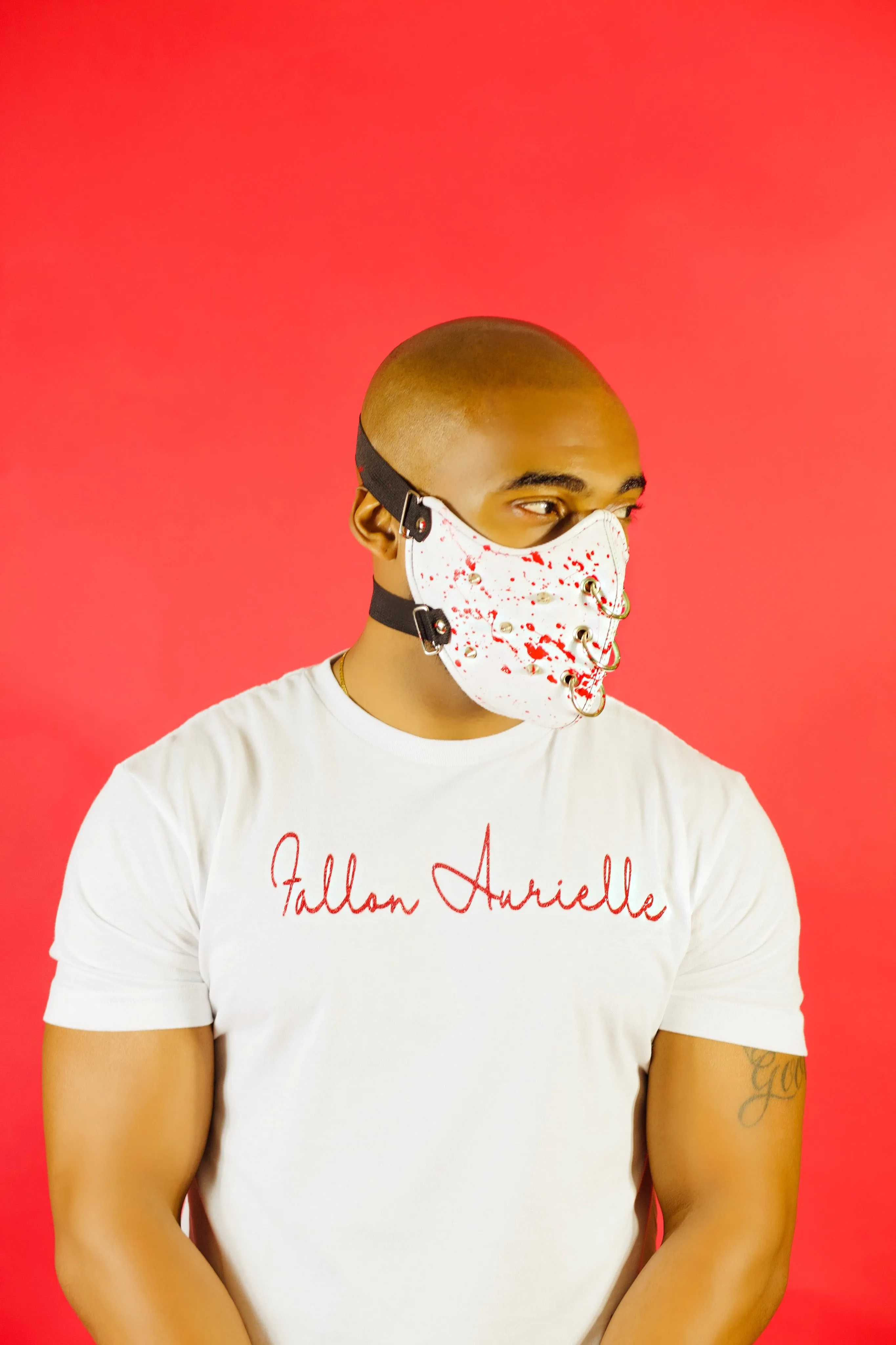 Fallon Aurielle Unisex Signature Classic T-Shirt (White & Red)