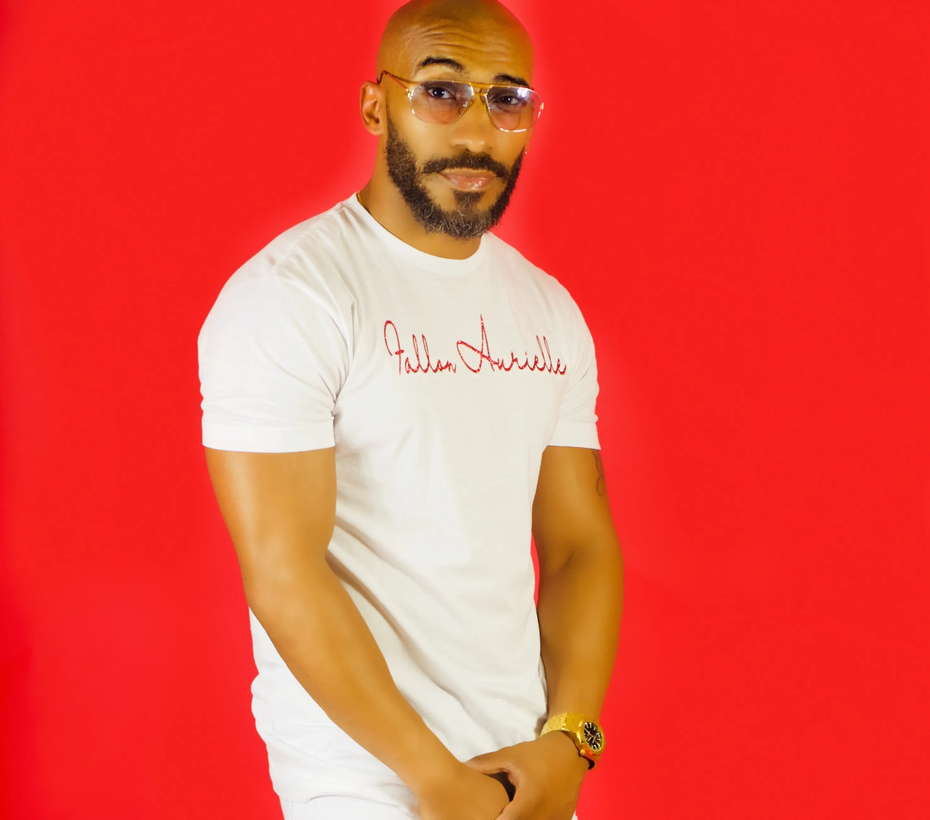 Fallon Aurielle Unisex Signature Classic T-Shirt (White & Red)