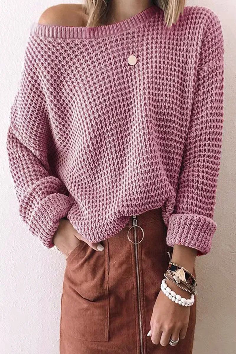 Fashion Casual Solid Patchwork O Neck Tops