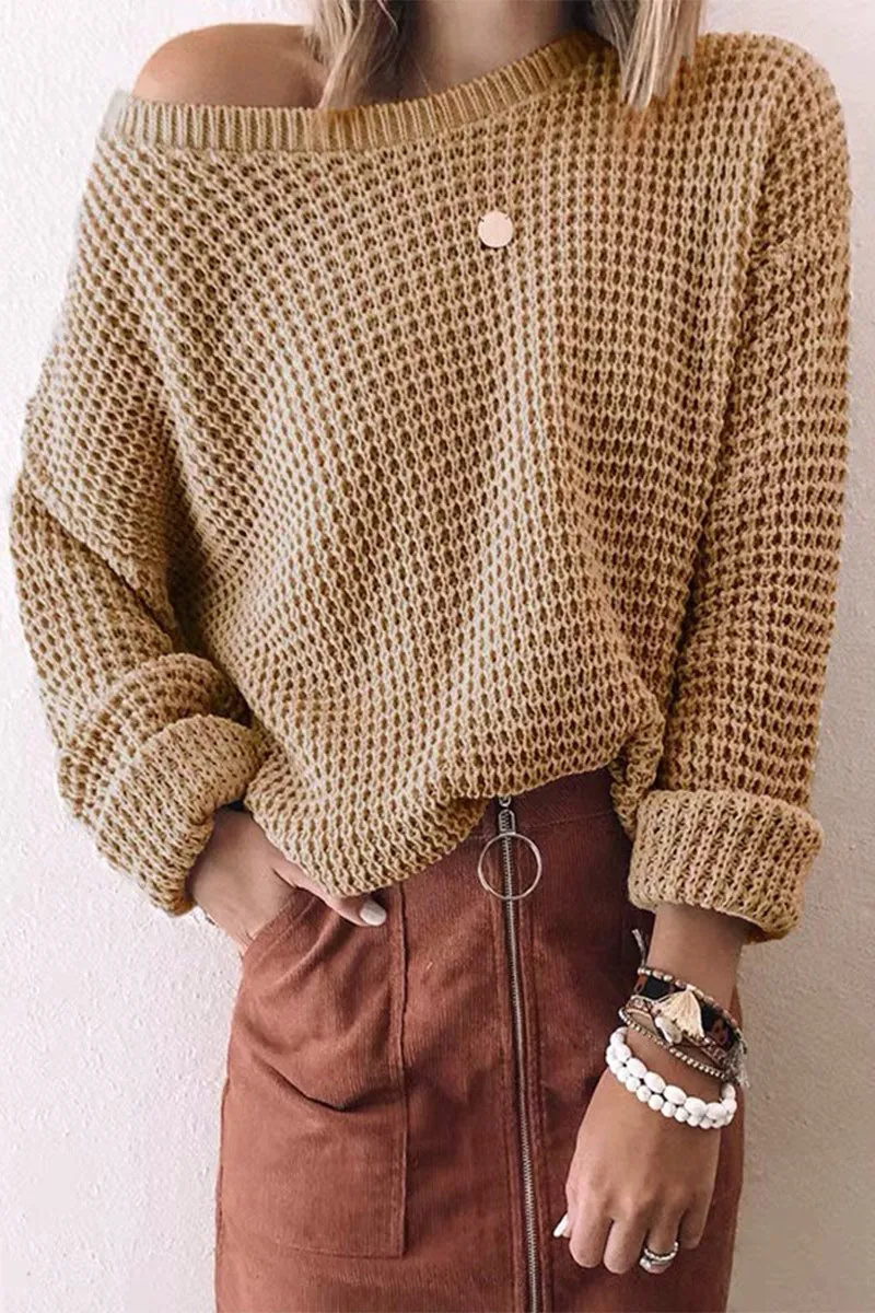 Fashion Casual Solid Patchwork O Neck Tops