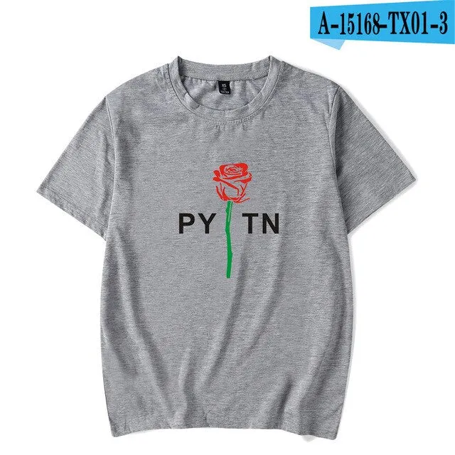 Fashion Pop Ladies T shirt Casual Top Girl t-shirt Role Rose Print Lady Clothing T-shirt Black Street Wear Short Sleeve xxs-4xl