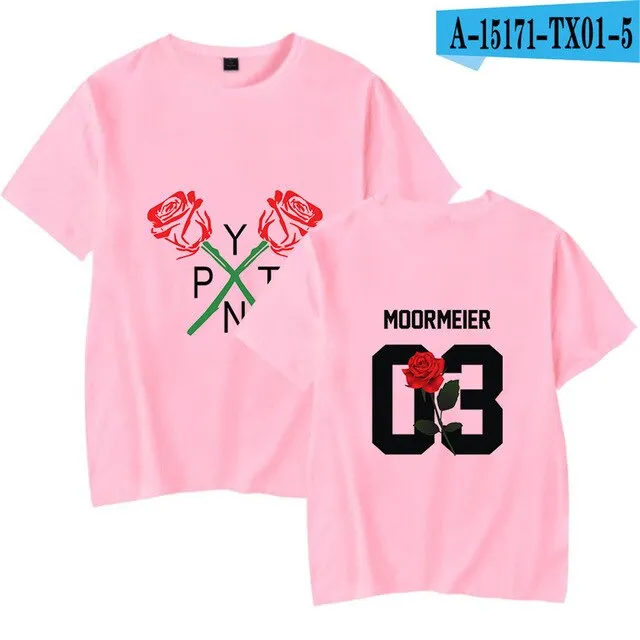 Fashion Pop Ladies T shirt Casual Top Girl t-shirt Role Rose Print Lady Clothing T-shirt Black Street Wear Short Sleeve xxs-4xl