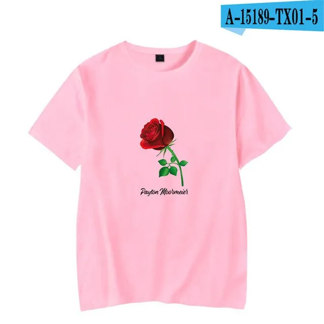 Fashion Pop Ladies T shirt Casual Top Girl t-shirt Role Rose Print Lady Clothing T-shirt Black Street Wear Short Sleeve xxs-4xl