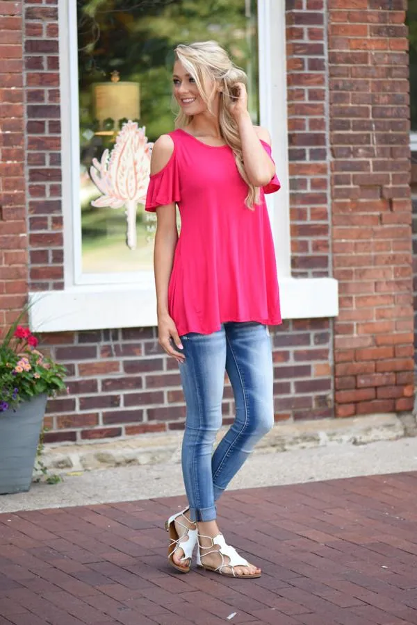 Fine Day Top ~ Hot Pink