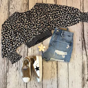 Floral Cropped Long Sleeve