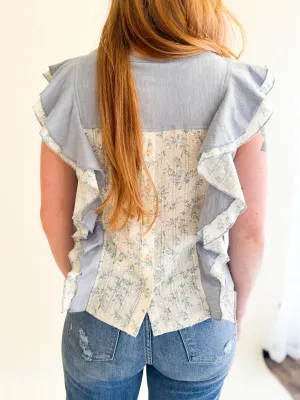 Flutter Sleeve Floral Top