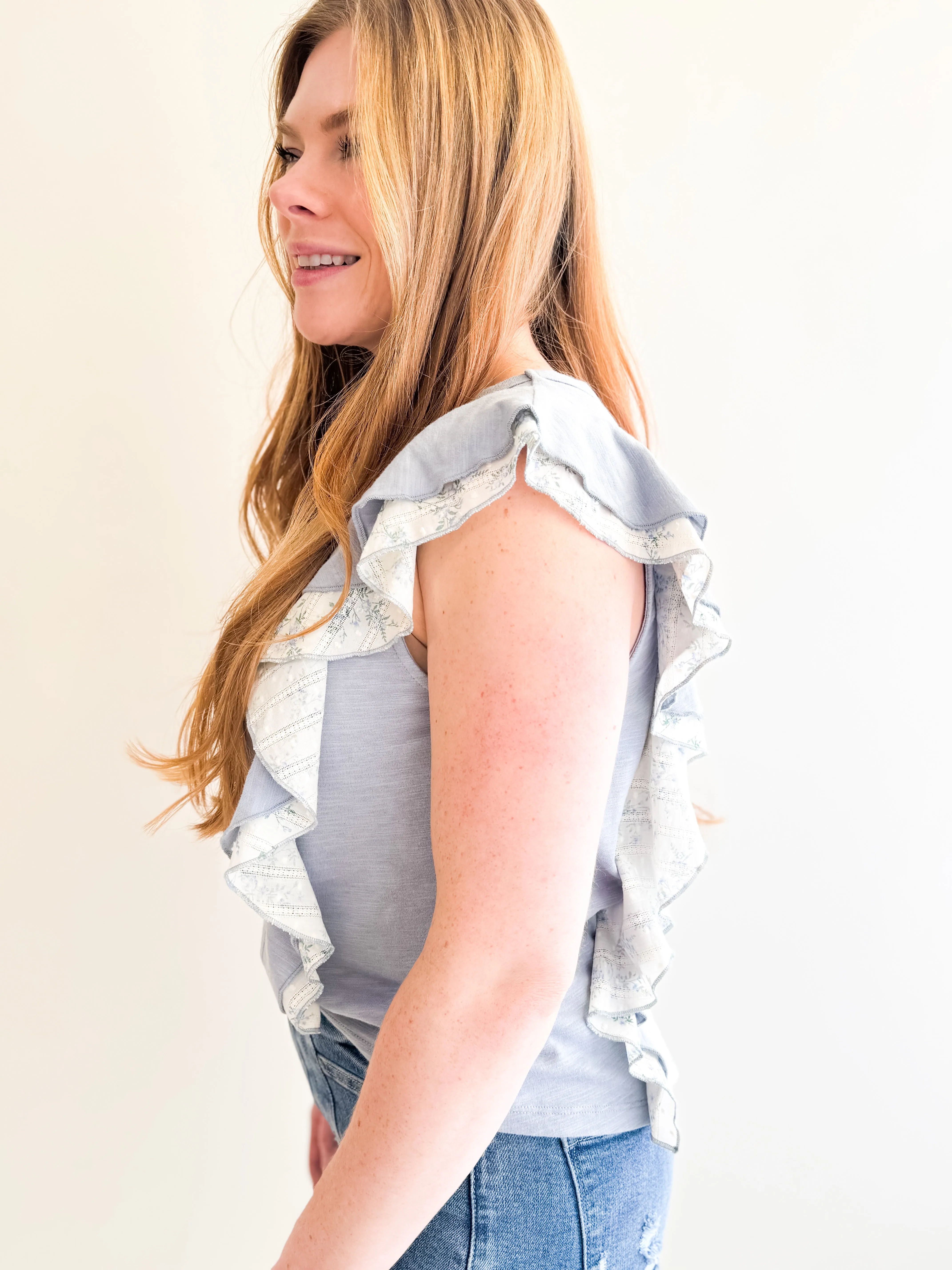 Flutter Sleeve Floral Top