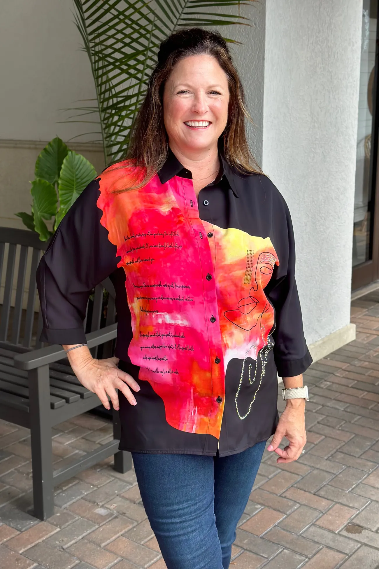 Frank Lyman Chic Jewel Embellished Top