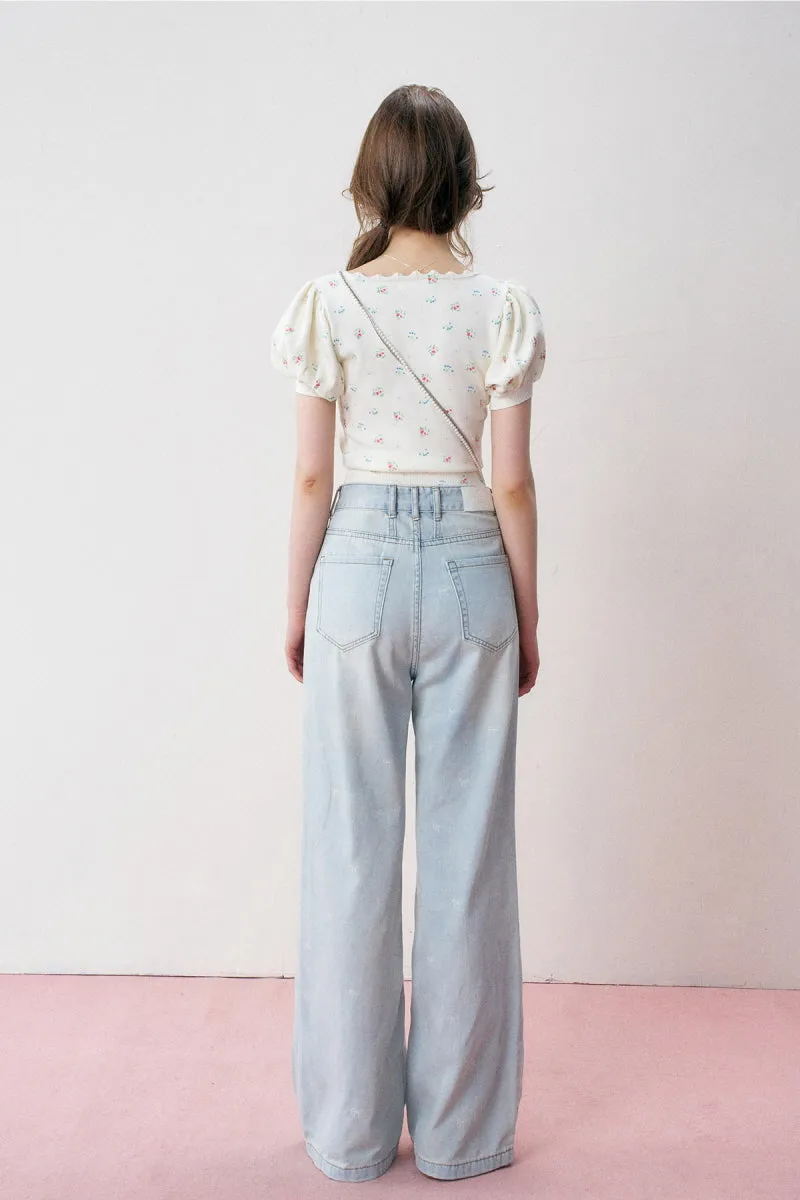 French Chic Floral Knit Top / Skirt