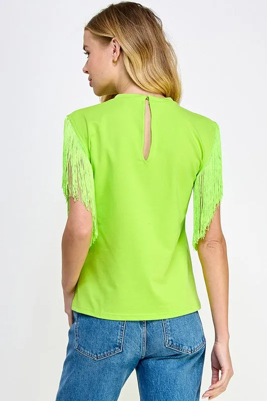 Fringe Detailed Knit Top