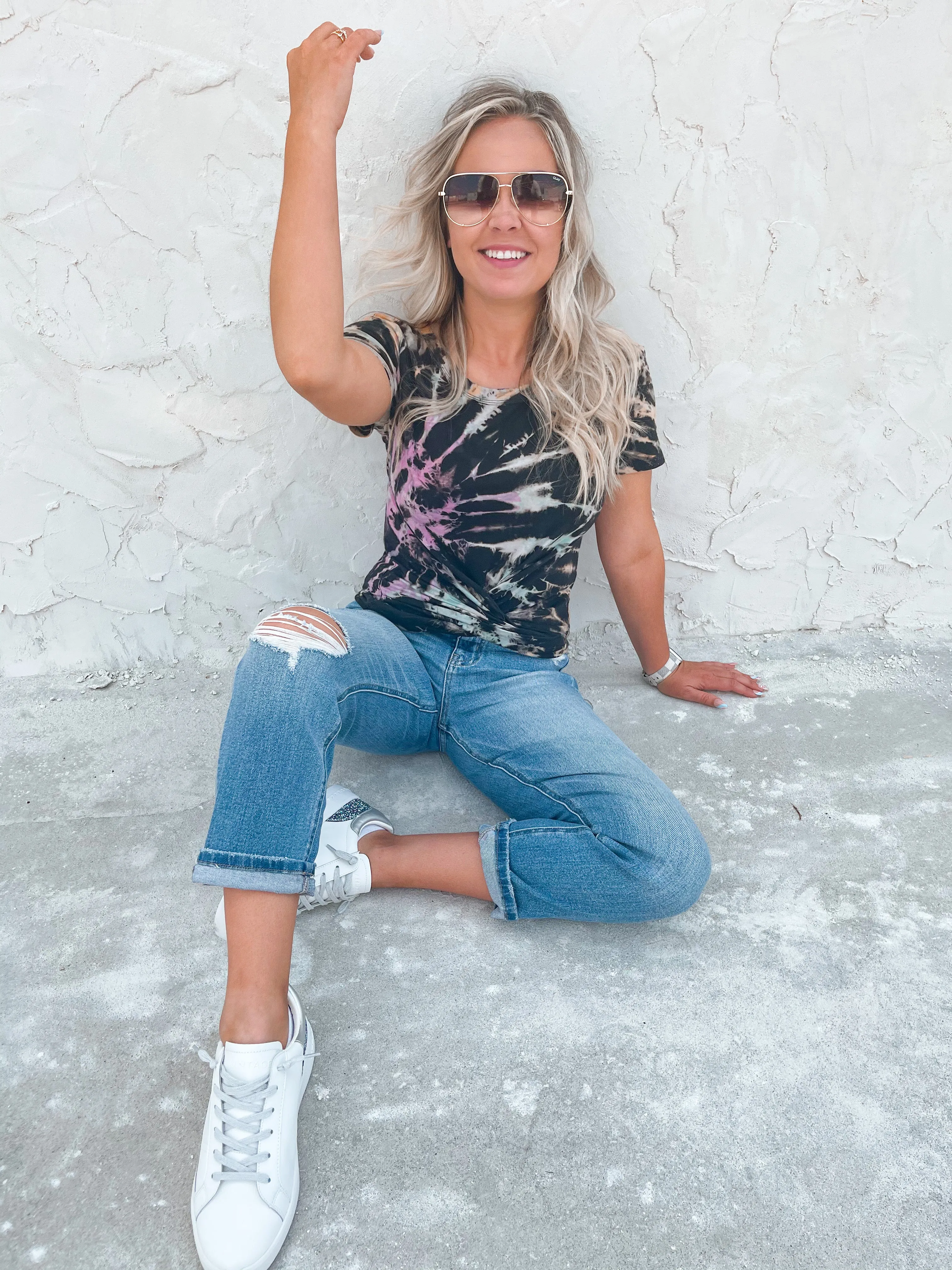 Galaxy Twist Front Midi Top