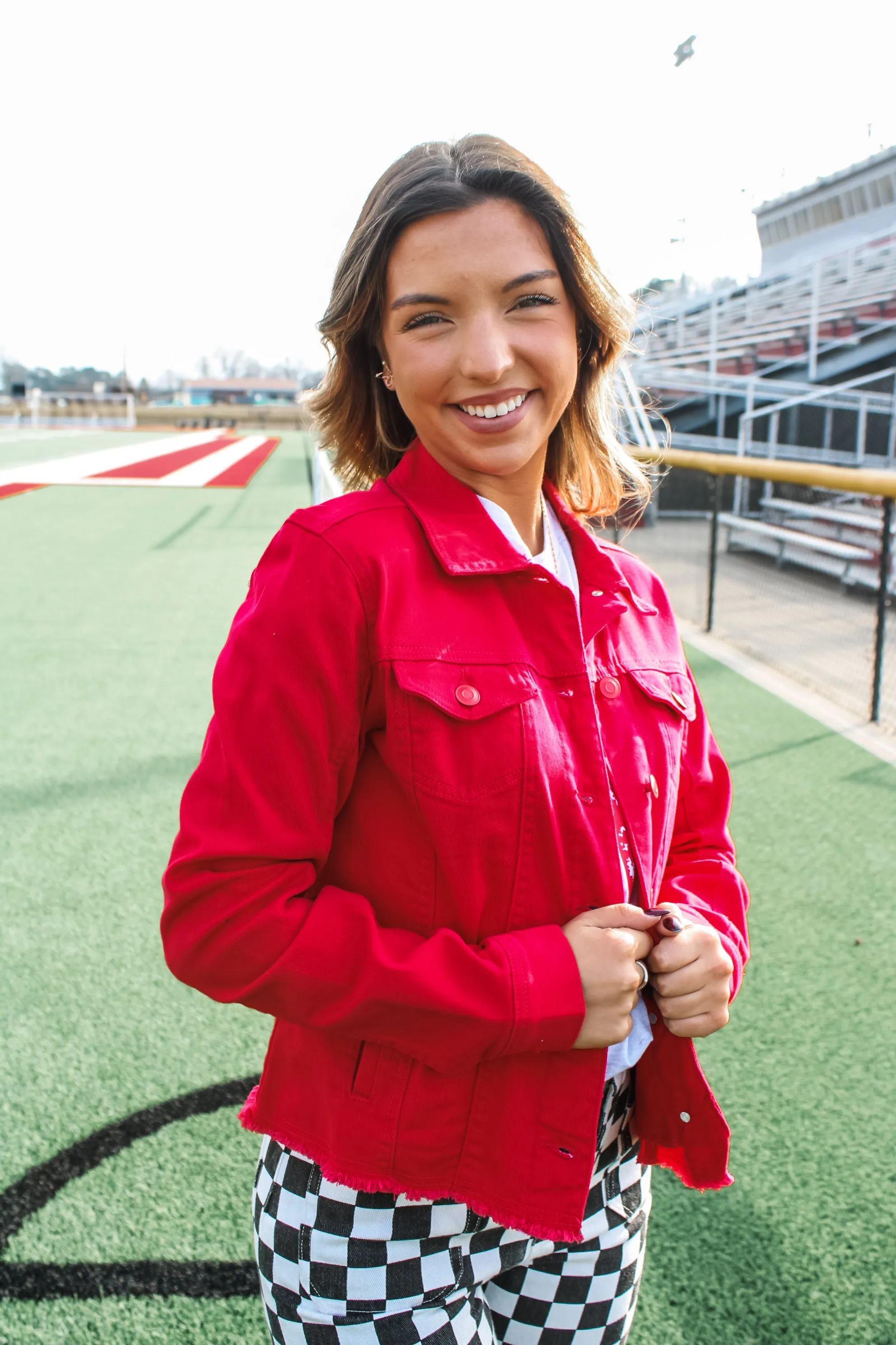 Game On Denim Jacket • Red