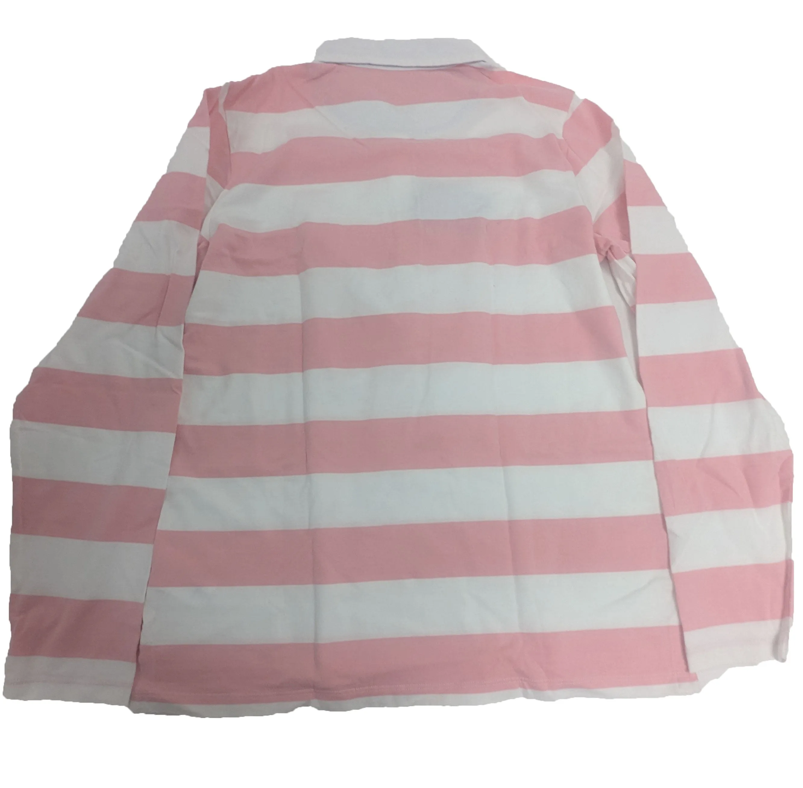 GANT Women's Soft Pink Classic Block Stripe Rugger Polo 405405 Size Large
