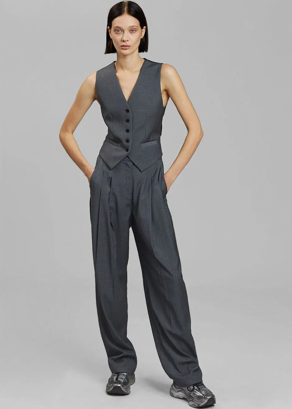 Gelso Waistcoat - Dark Grey Melange