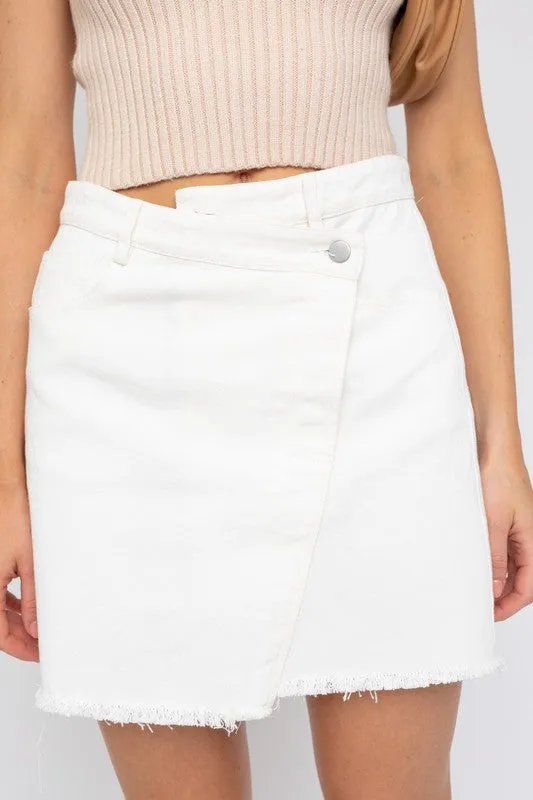 Gilli White Denim Mini Skirt