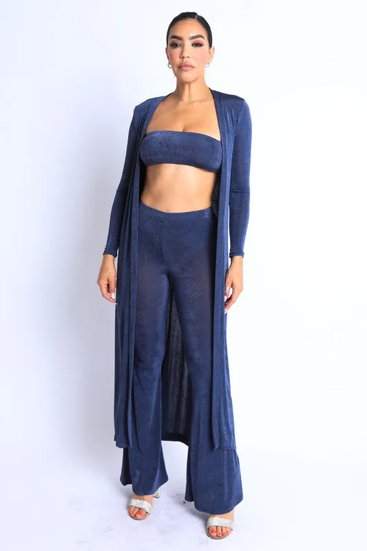 Glitter Basic Flared pants 3 Piece Set