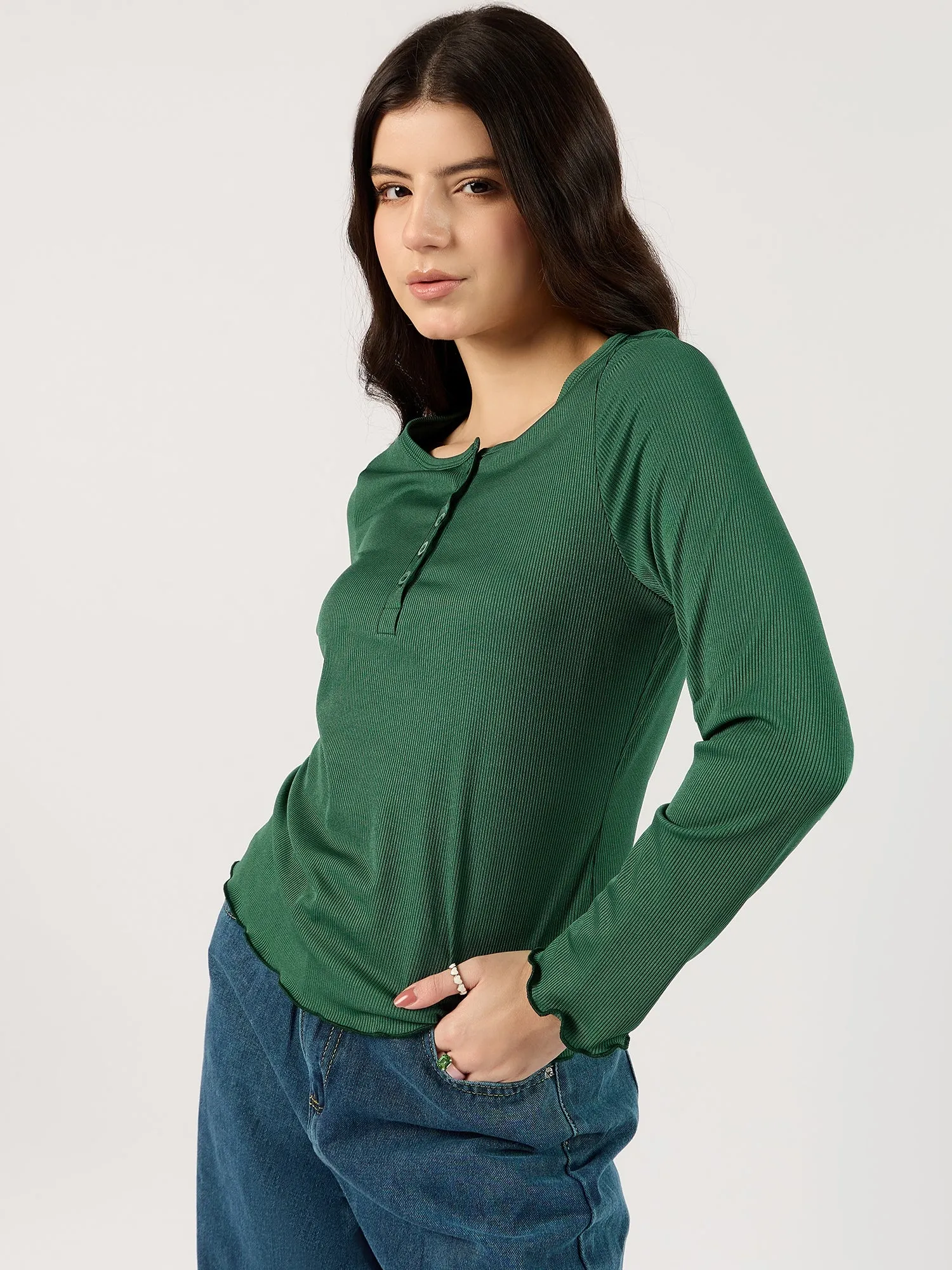 Green Knit Top