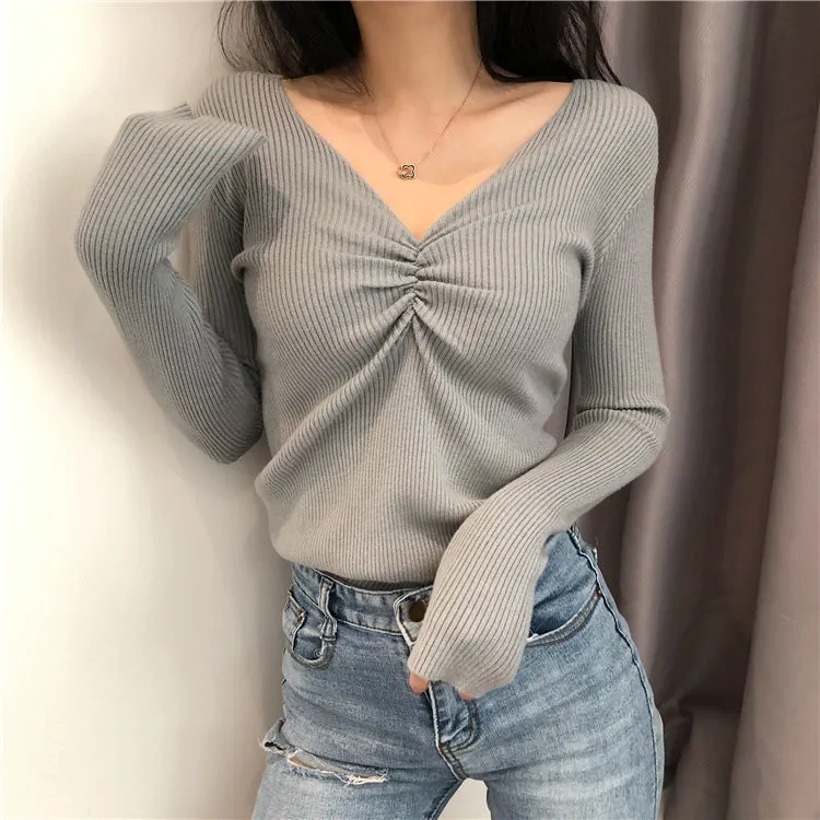 Grey Flat Knit Top 5