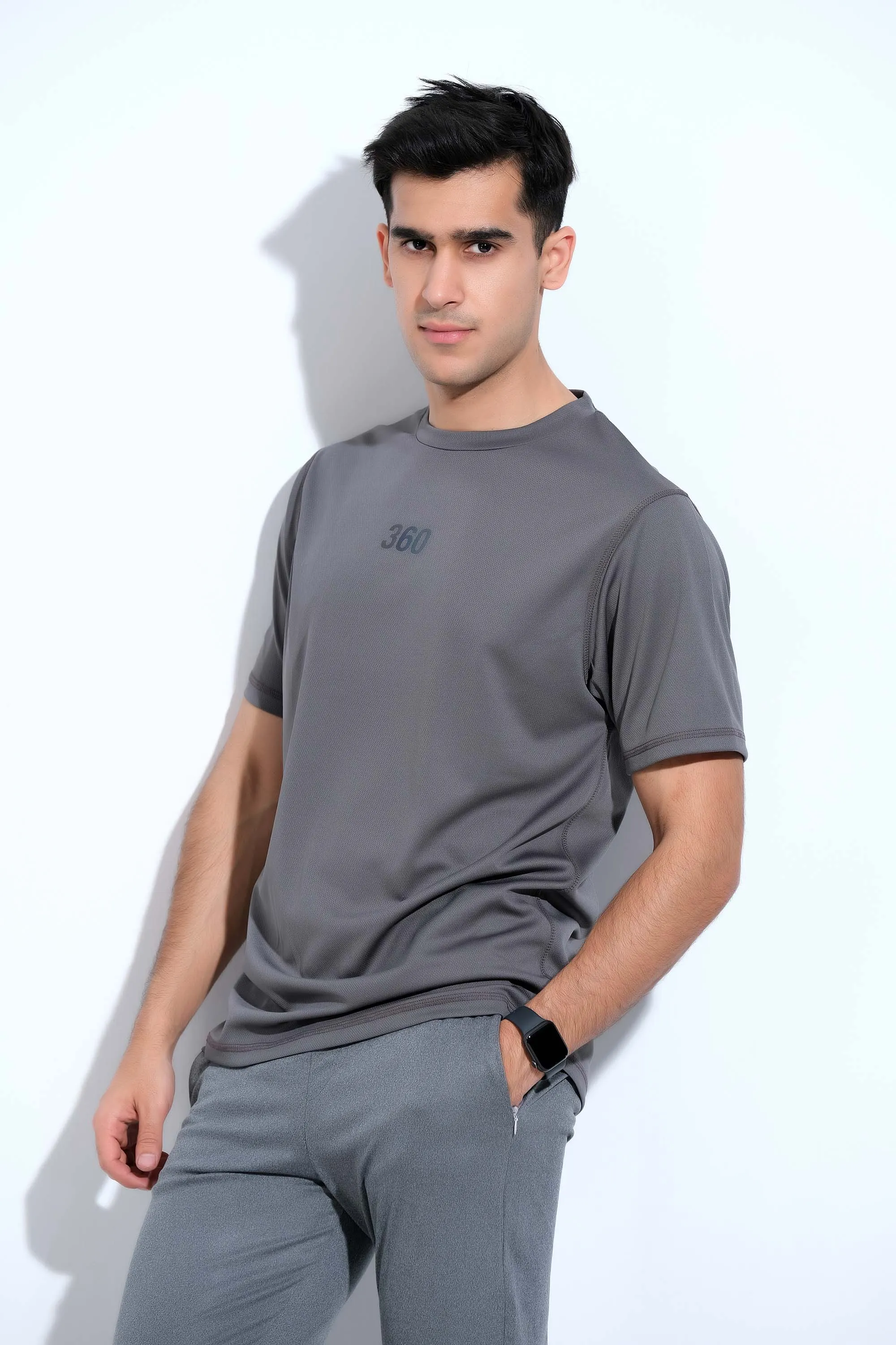 Grey Half Sleeve Gents T-Shirt