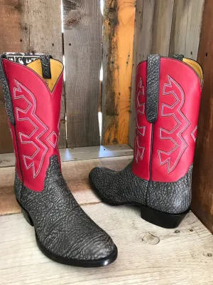 Grey Shrunken Bull Shoulder Tres Outlaws Men's Classic  4037
