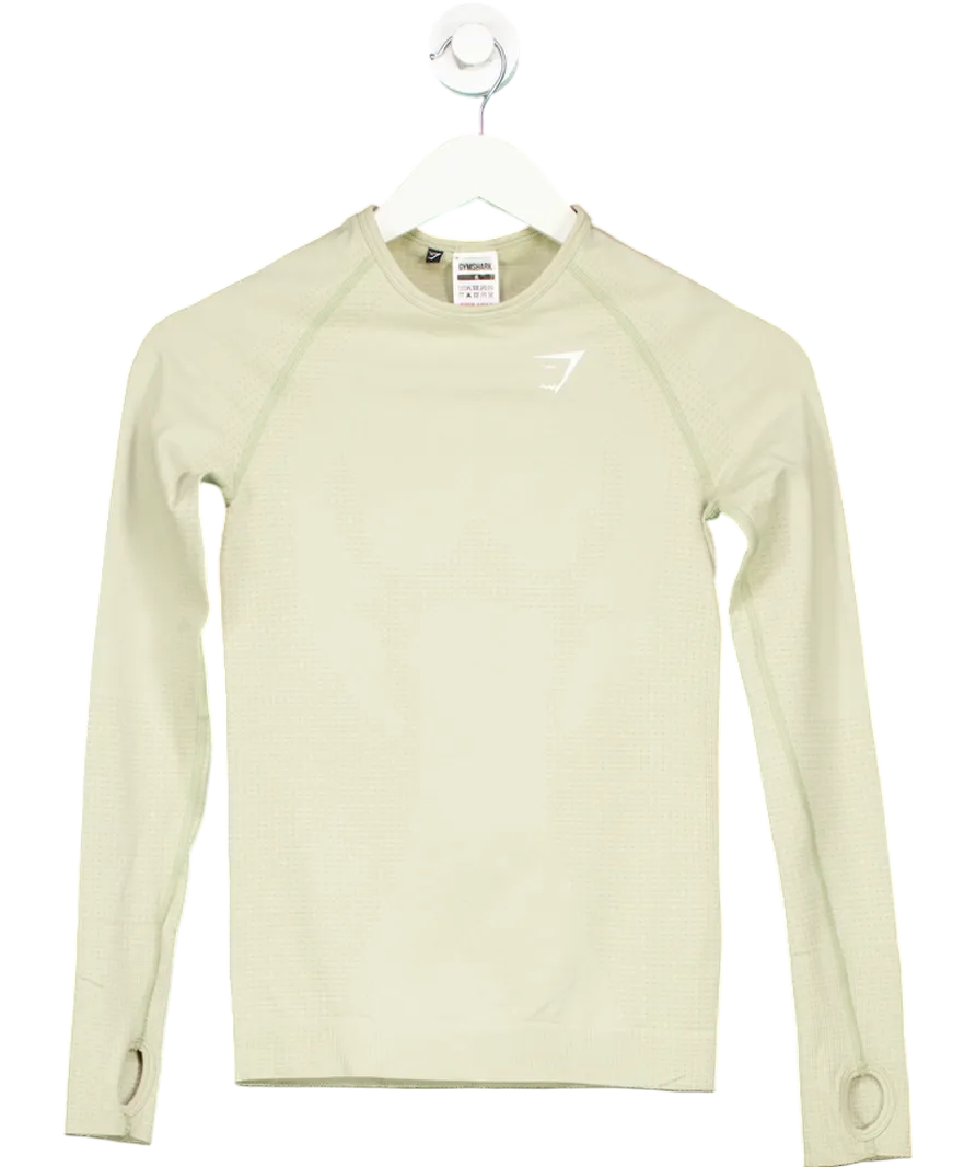 gymshark Green Vital Seamless 2.0 Long Sleeve Top UK S