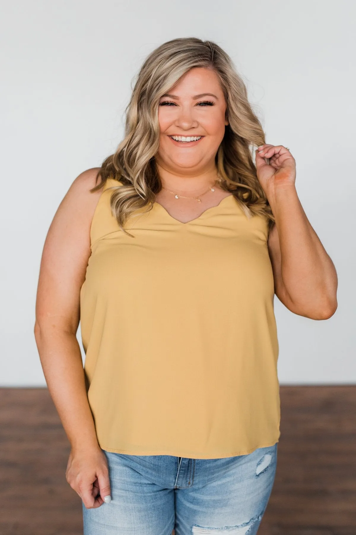 Have Me Hypnotized Tank Top- Mustard
