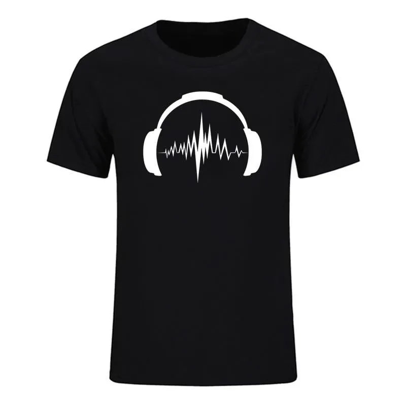 Headphones Sound Waves Men's T-Shirts 100% cotton SJA