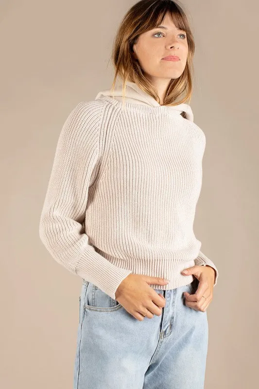 Helga Hooded Sweater (Taupe)