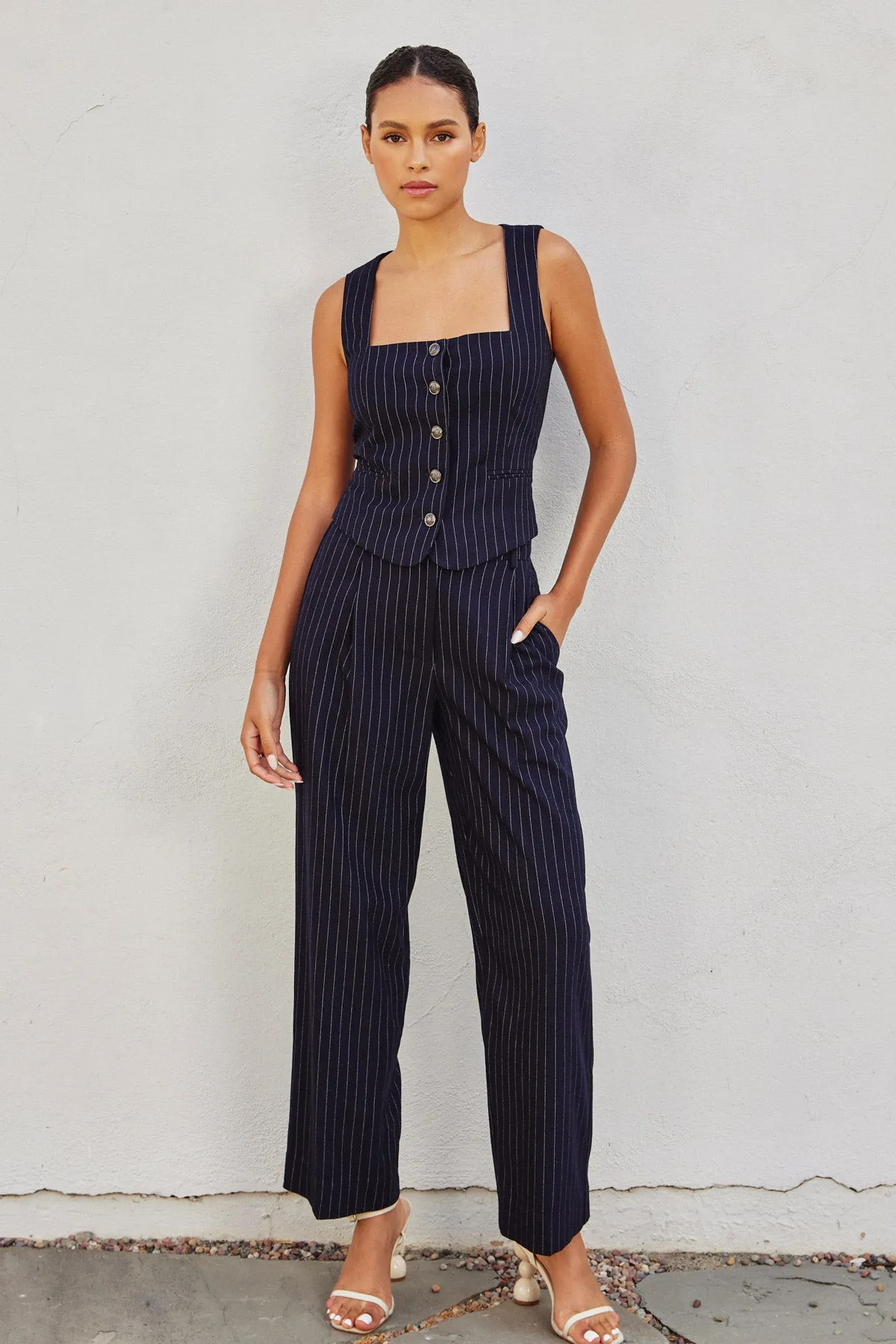 Henri Pinstriped Suit Vest