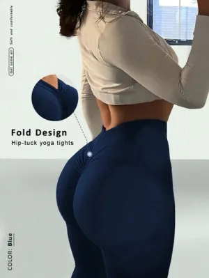 High-Quality Yoga Pants: Sexy Fitness Ruched V Waist Back With Elegant Simple Design, Figure-Flattering Slimming Effect, Peach Butt Lifting, Versatile For Running, Casual, Workout, Yoga