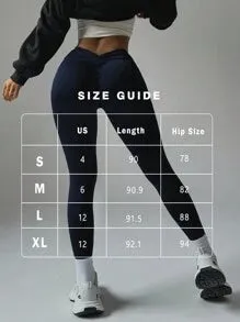High-Quality Yoga Pants: Sexy Fitness Ruched V Waist Back With Elegant Simple Design, Figure-Flattering Slimming Effect, Peach Butt Lifting, Versatile For Running, Casual, Workout, Yoga